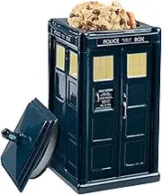 Doctor Who TARDIS Cookie Jar - Collectible Ceramic Dr. Who Police Box with Lid - 10"h
