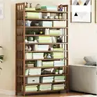 10 Tier Tower Bamboo Wooden Shoe Rack Corner Shelf Stand Storage Organizer