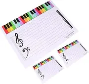 CAXUSD Erasable Staff Card 3pcs Music Teaching Whiteboard Reusable Writing Board