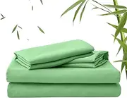 LINENOVA 2000TC Bamboo Bed Sheets Queen – Ultra Soft 4 Piece Sheet Set, Deep Pocket 40cm, Natural Breathable & Sweat-Wicking, Ideal for Hot Sleepers (Avocado)