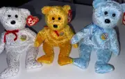 Lot of 3 Collector's TY Beanie Babies ~ Decade 10th Anniversary Bears