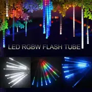 288/192LED Lights Meteor Shower Rain 8 Tube Tree Outdoor Light Home Party Decor