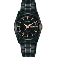 在飛比找momo購物網優惠-【ALBA】雅柏官方授權A1 女時尚黑鋼腕錶-29.5mm(