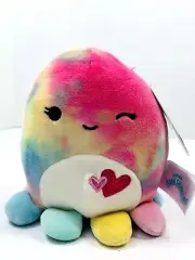 NWT Tie Dye Opal Octupus 5" Plush Valentine Squishmallows Kellytoy A