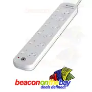 Sansai 6 Way Surge Protected Power Board Extra Spaced Sockets individual switch