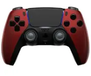 Soft Red Custom UN-Modded Controller Unique Design compatible with PS5 OEM