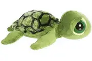 Aurora Enchanting Dreamy Eyes Slide Sea Turtle Stuffed Animal - Captivating Gaze - Aesthetic Appeal - Green 10 Inches