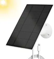 Camera Solar Panel - Adjustable Security Mount, 6V Type-C Port, Supply Pad | Outdoor Charger Unit for Cam, Renewable Energy Backup System, Mountable Panel Safety Setup