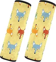 Car Seat Belt Pads Covers 2 Pcs Soft Unique Car Safety Seat Belt Strap Shoulder Pad Camera Bag Strap Cover Car Accessories for Women Men Kids M Fox Gold