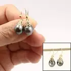 Baroque Tahitian Pearl Drop Earrings – 14k Yellow Gold Hook