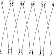 ifundom 50pcs High Strength Steel Fishing Leaders Durable Abrasion Resistant Wear Resistant Fishing Line with Efficient Swivel Snap for Accessories
