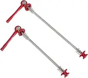 BESPORTBLE Pack Titanium Bike Wheel Hub Skewers Quick Release Lever Red Lightweight Easy Installation Suitable for MTB Road Cycling