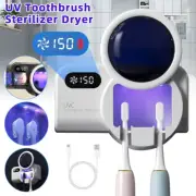 UV Sanitizer Dual Toothbrush 2 Holder Accessories Port Wall Mounted Rechargeable