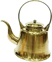 WeiLaiKeQi Top Handle Copper Kettle, 1.5L Capacity for Hot Water on Induction Or Gas Stoves, Brass