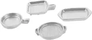 GLSTOY 12pcs Miniature Metal Pans Realistic Dollhouse Accessories for DIY Craft Decor Simulated Kitchen Props for Miniature Scenes and Photo Props