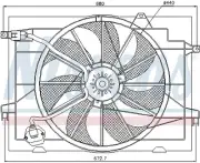 Fan, radiator for HYUNDAI KIA:JM,TUCSON,TUCSON I,SPORTAGE II,TUCSON SUV Van