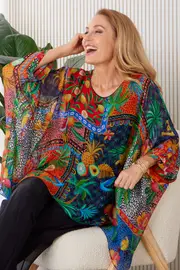 Luciana Silk Top - Tropicana