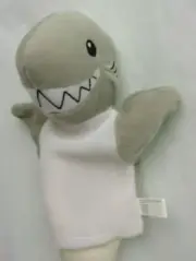 Baby Shark Kids Hand Puppet Small White Gray New Soft Plush Stuffed Toy Boy Girl