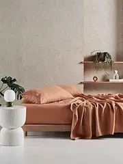 [Linen House] Nimes Quilt Bed Sheet Set, Clay, King Bed