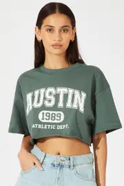 Grey Graphic Tee Short Sleeve - Size S, Women's Graphic Tee