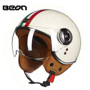 Four Seasons Electric Motorcycle Helmet Beon 3/4 Open Face E-scooter Accessories Motocross Scooter Bicycle Helmets For Women Men milk white red gre...