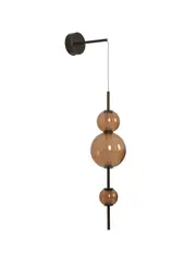Abacus 3 Light LED Colour-Shifting Single Drop Convertible Pendant/Wall Light in Bronze with Sepia Glass