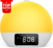 Sunrise Alarm Clock Bluetooth Speaker White Noise Machine 25 Sounds 17 Lights