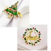 6pcs Xmas Napkin Rings cloth napkin rings Christmas choose TREES OR REINDEER