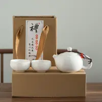 在飛比找PChome24h購物優惠-【原藝坊】白瓷西施壺 一壺二杯茶具組