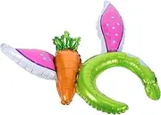 10pcs Inflatable Bunny Ears Headwear Easter Party Decorations Decorative Foam Bird Easter Bunny Rabbit Balloons Headband Eggs Ear Balloons Wicker Snowflake Aluminum Foil