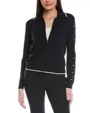 St. John Bobble Intarsia Pointelle Knit Jacket