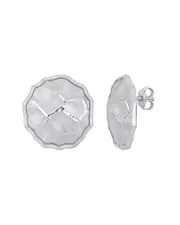 Italian Silver Hammered Disc Earrings