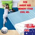 STARRY EUCALYPT Memory Foam Mattress Topper 7-Zone 5cm Cool Gel Bamboo QUEEN AU