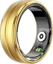 Smart Ring Health Rings with Heart Rate Monitor Calorie Counter Long Battery Life Casual Smart Rings for Men Women Compatible with iOS Android Phones Gold Ring