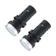 2 Pcs Indicator Lights Industrial Light with Screw-clamp Signal Green Red 7/8"