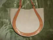 NWT Universal Thread Brown Beige Faux Leather Double Handle Shoulder Tote Bag