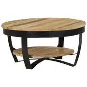 vidaXL Solid Mango Wood Coffee Table Retro Living Room Rough Side End Couch