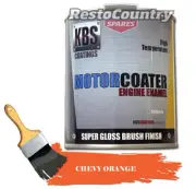 KBS Motor Coater Engine Enamel 500mls CHEVY ORANGE 1955 onwards High Temp Paint