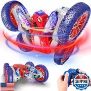 OVV Spider RC Stunt Car - 360° Rotating 4WD Remote Control Toy with Lights an