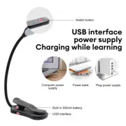 USB LED Reading Book Light With Flexible Clip Rechargeable Lamps For Reader USA