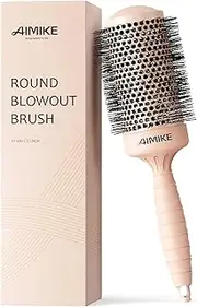 AIMIKE Round Hair Brush, 2.1 inch Nano Ion Thermal Ceramic Tech, Large Round Brush for Blow Drying & Styling, Maximum Volume and Shine, Barrel 2.1 inch, for Thick Curly Hair, Unisex
