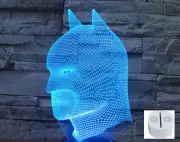 Batman Head 3D LED Acrylic Night Light With White Bluetooth Audio Base