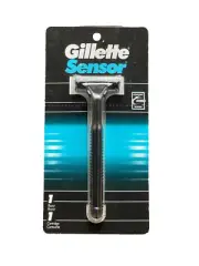 Gillette Sensor Handle Razor Shaver Blades 1 Refill Cartridge Silver Non- Excel
