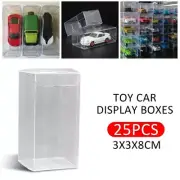 25pcs Clear Model Toy Car Display Box Show Storage Case Dtproof For 1:64 Scale1