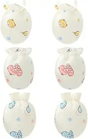 [Holibanna] 3Pairs Newborn Cotton Scratch Gloves Soft Warm Mittens for No Scratch Hand Protectors Comfortable Mittens for Boys present