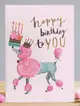 LOUISE TILER生日卡/ Poodle & Cake粉紅貴賓犬