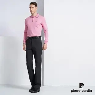 【pierre cardin 皮爾卡登】商務休閒 花朵印花長袖POLO衫-粉色(5225260-75)