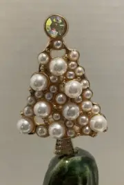 Ceramic Christmas Tree topper Faux Pearl Christmas Tree.