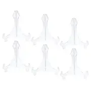 6Pcs 8" Easel Plate Holder, Plastic Folding Display Stand Clear for Home