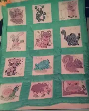 Jack Dempsey Needle Art "Forest Friends" Nursery Quilt Blocks 9"x9"